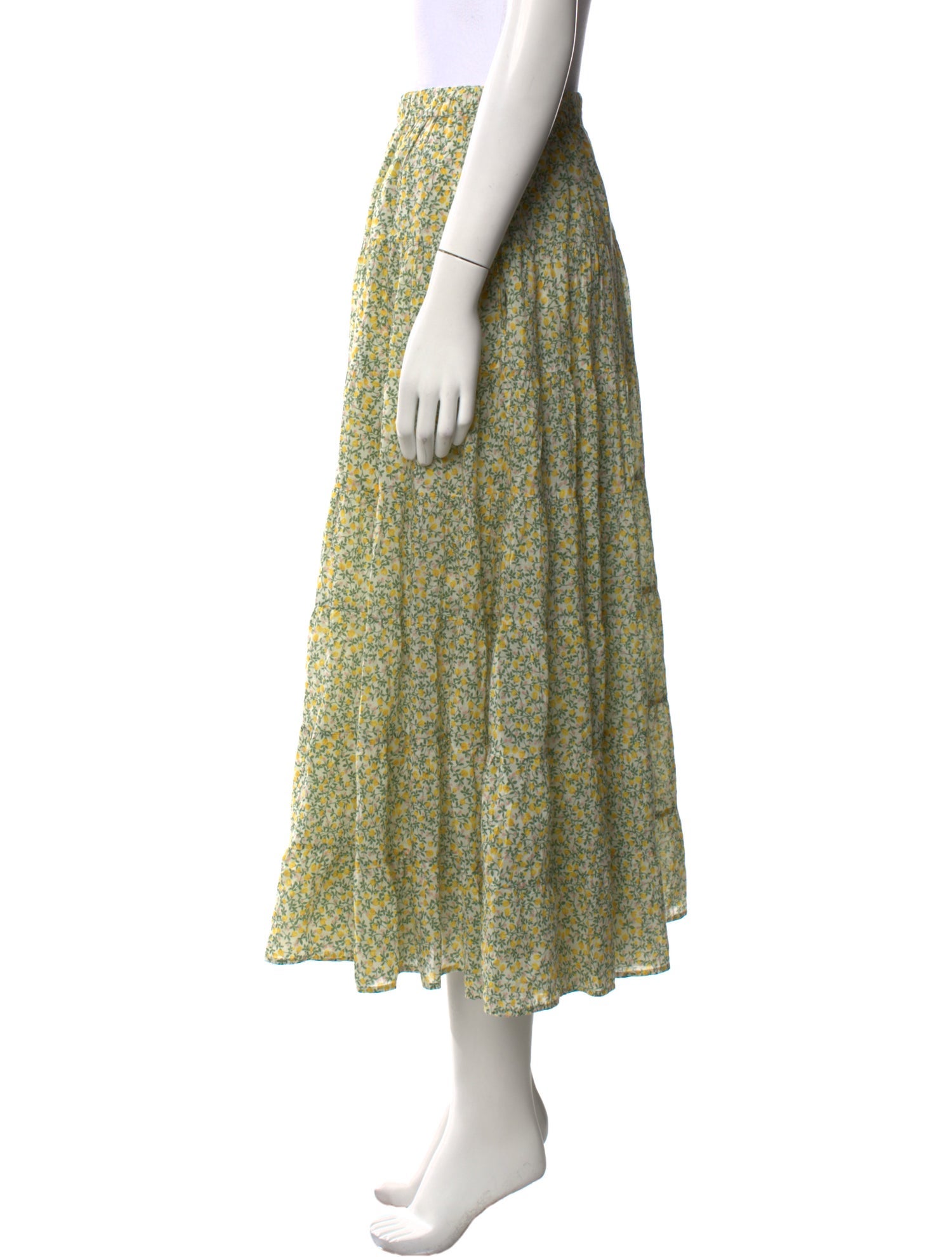 Xirena Floral Print Midi Length Skirt