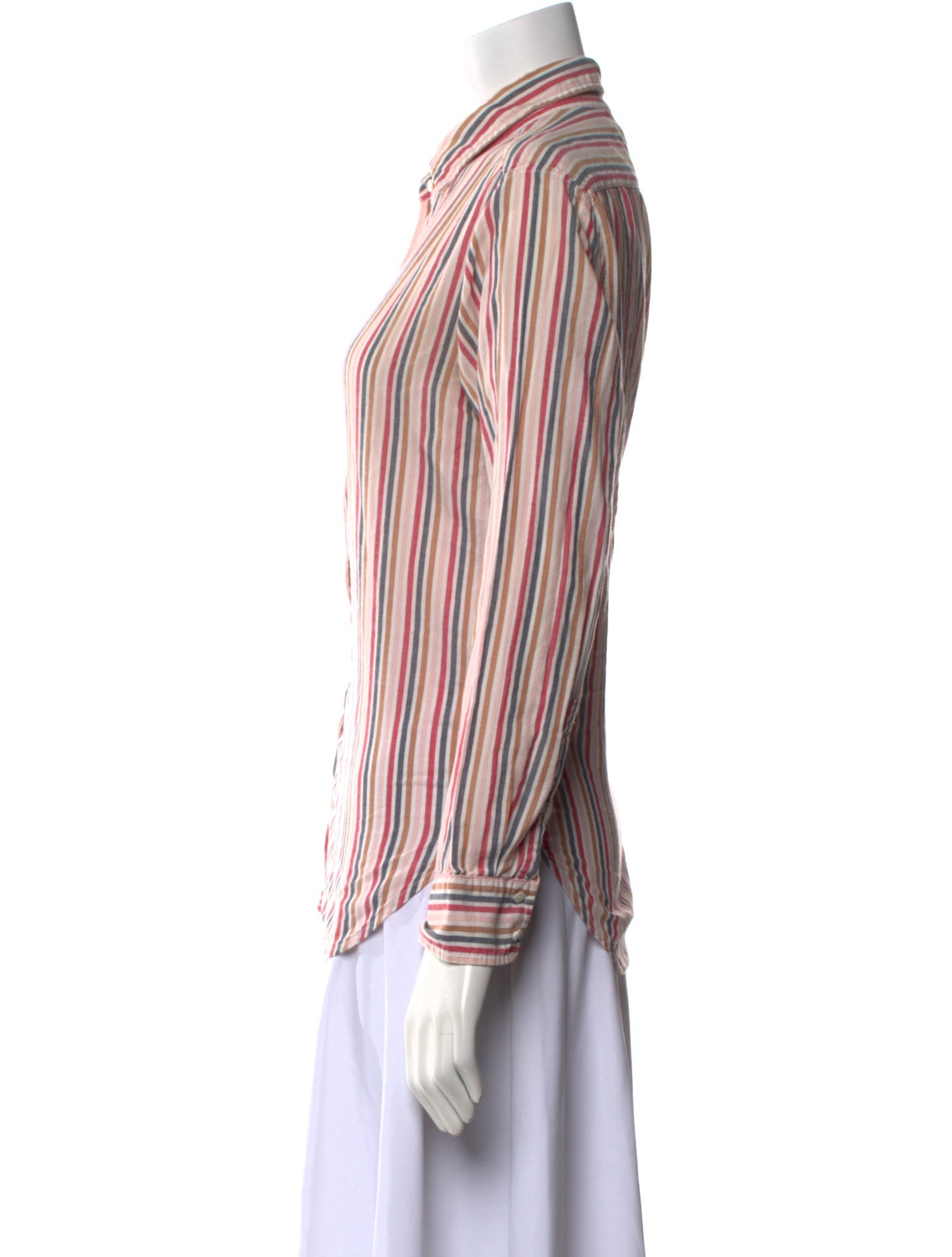 Xirena Striped Long Sleeve Button-Up Top