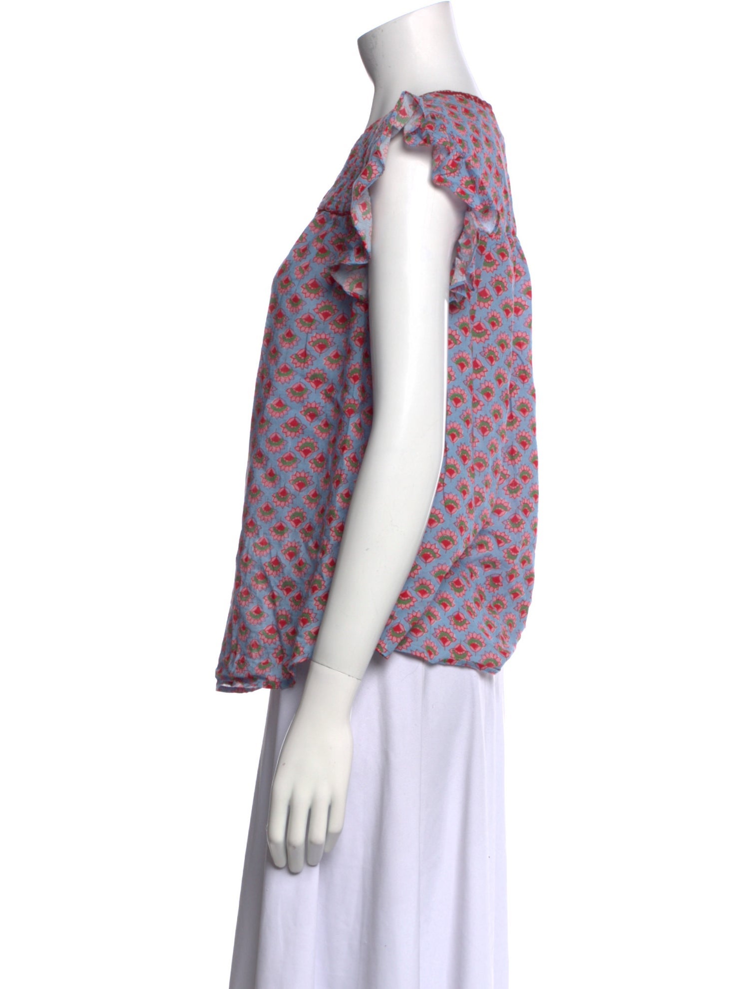 Xirena Printed V-Neck Blouse