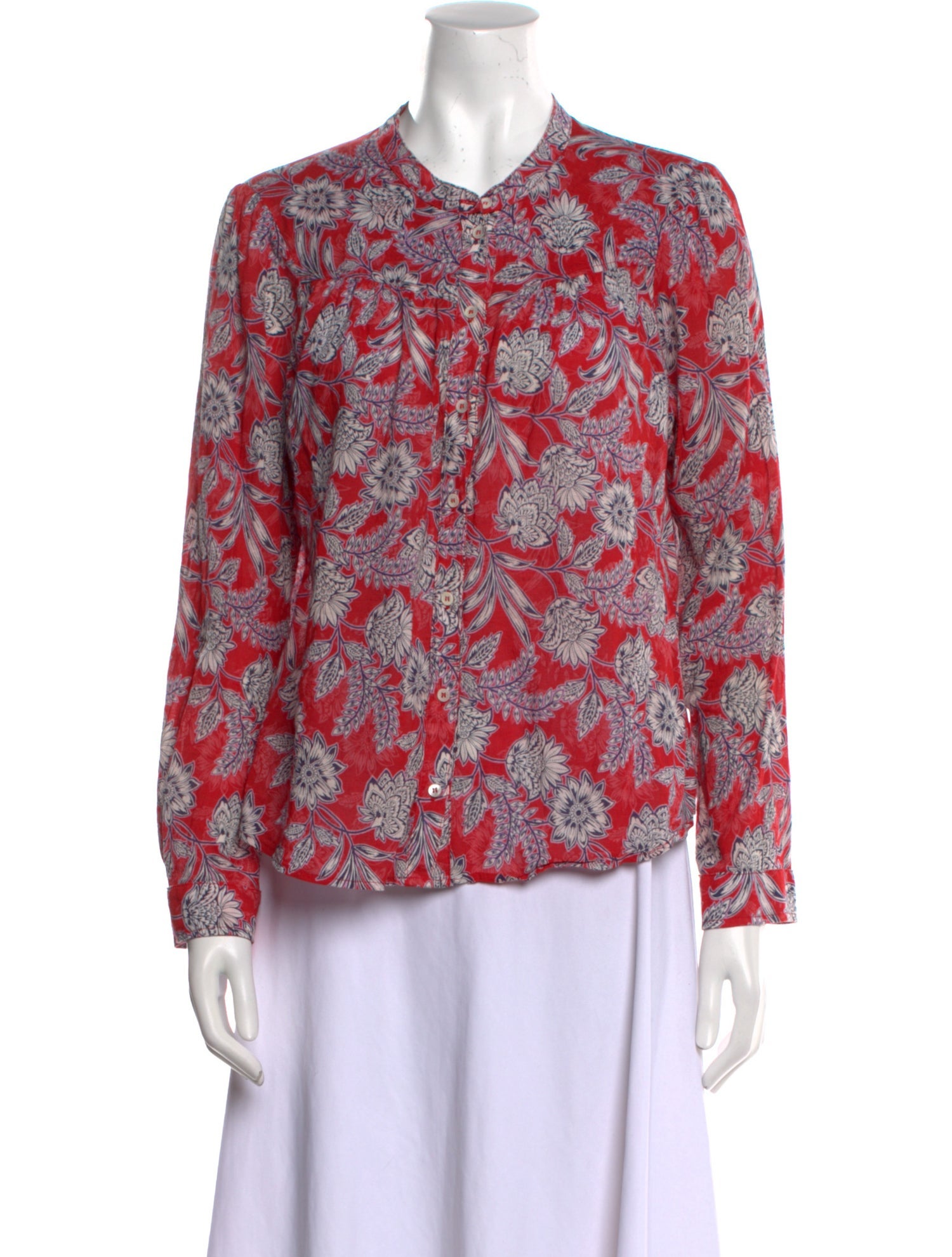 Xirena Floral Print Crew Neck Blouse