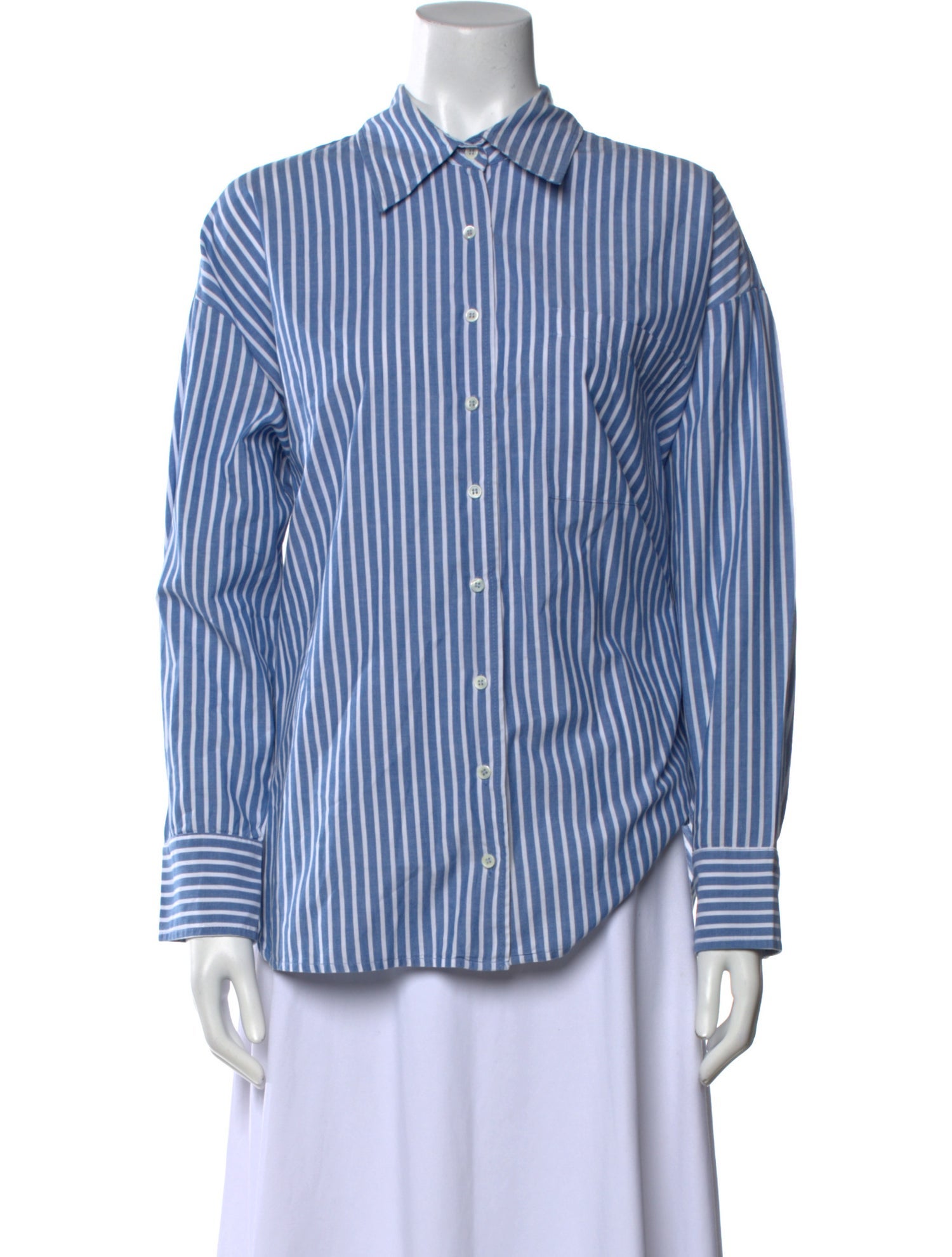 Xirena Striped Long Sleeve Button-Up Top