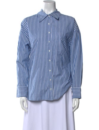 Xirena Striped Long Sleeve Button-Up Top