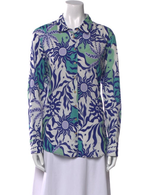 Xirena Floral Print Long Sleeve Button-Up Top