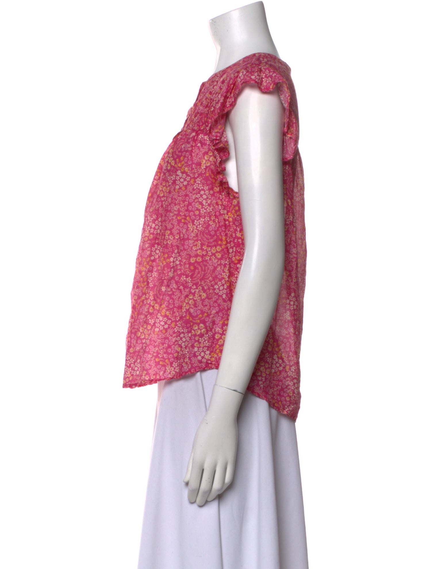 Xirena Floral Print Crew Neck Blouse