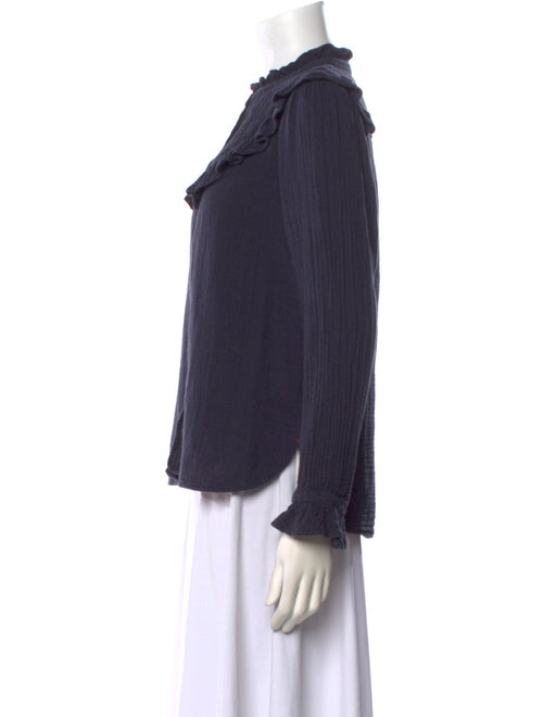 Xirena Mock Neck Long Sleeve Button-Up Top