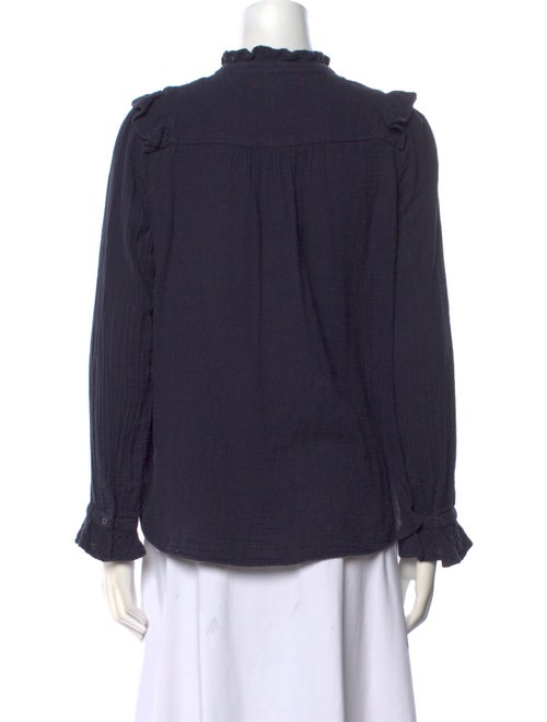 Xirena Mock Neck Long Sleeve Button-Up Top