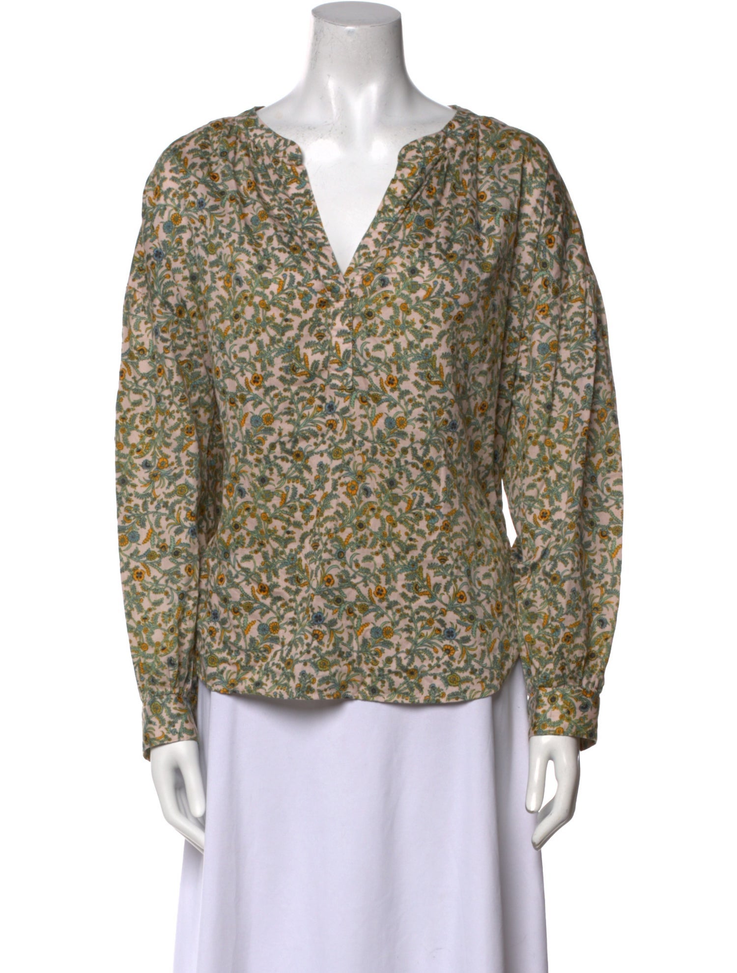 Xirena Floral Print V-Neck Blouse