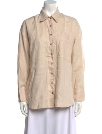 Xirena Linen Long Sleeve Button-Up Top