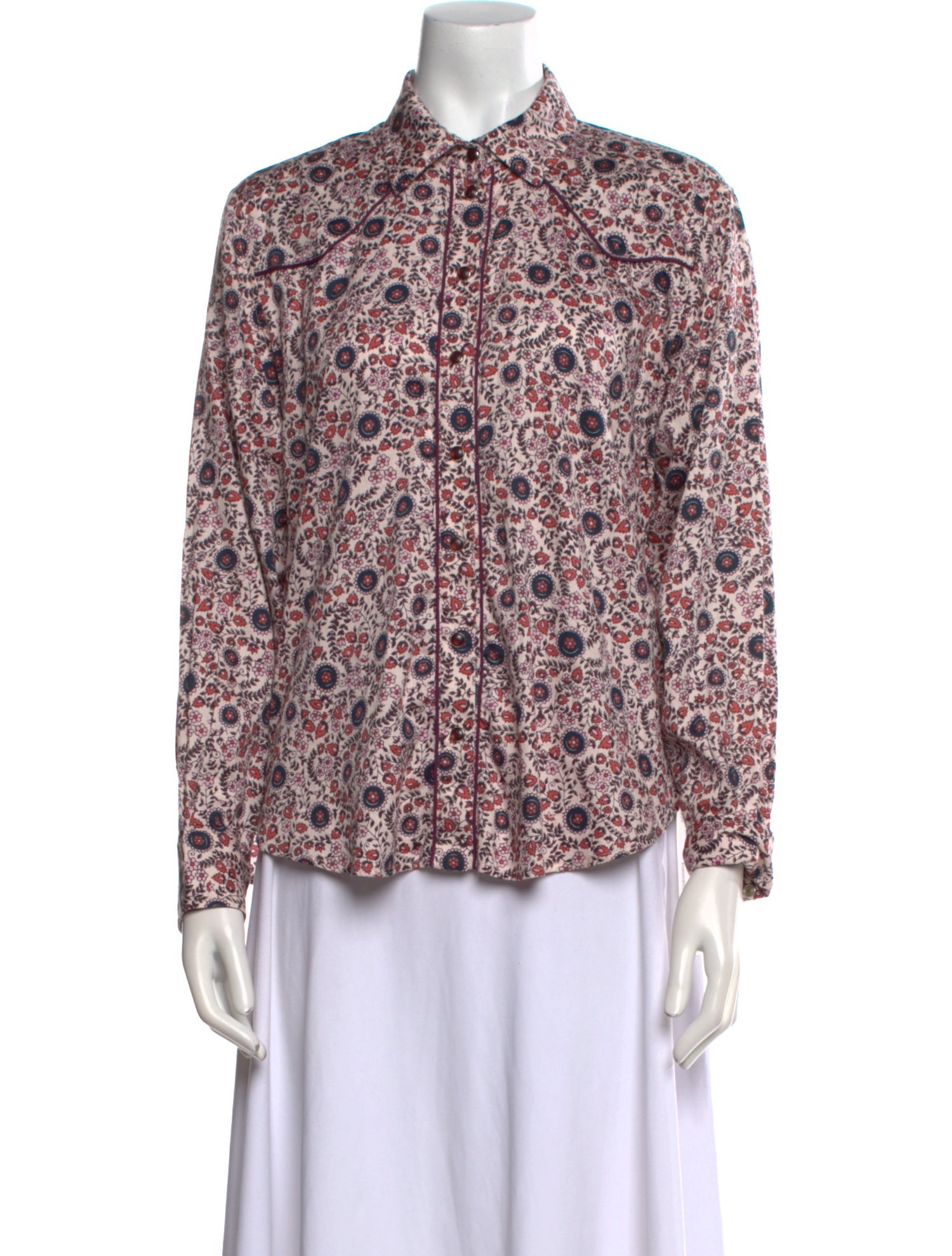 Xirena Floral Print Long Sleeve Blouse