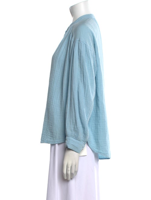 Xirena Mock Neck Long Sleeve Button-Up Top