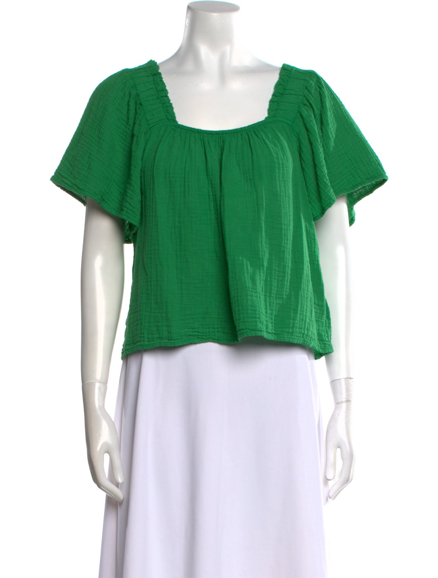 Xirena Square Neckline Short Sleeve Crop Top