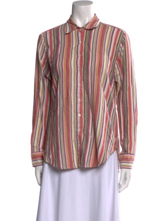 Xirena Striped Long Sleeve Button-Up Top