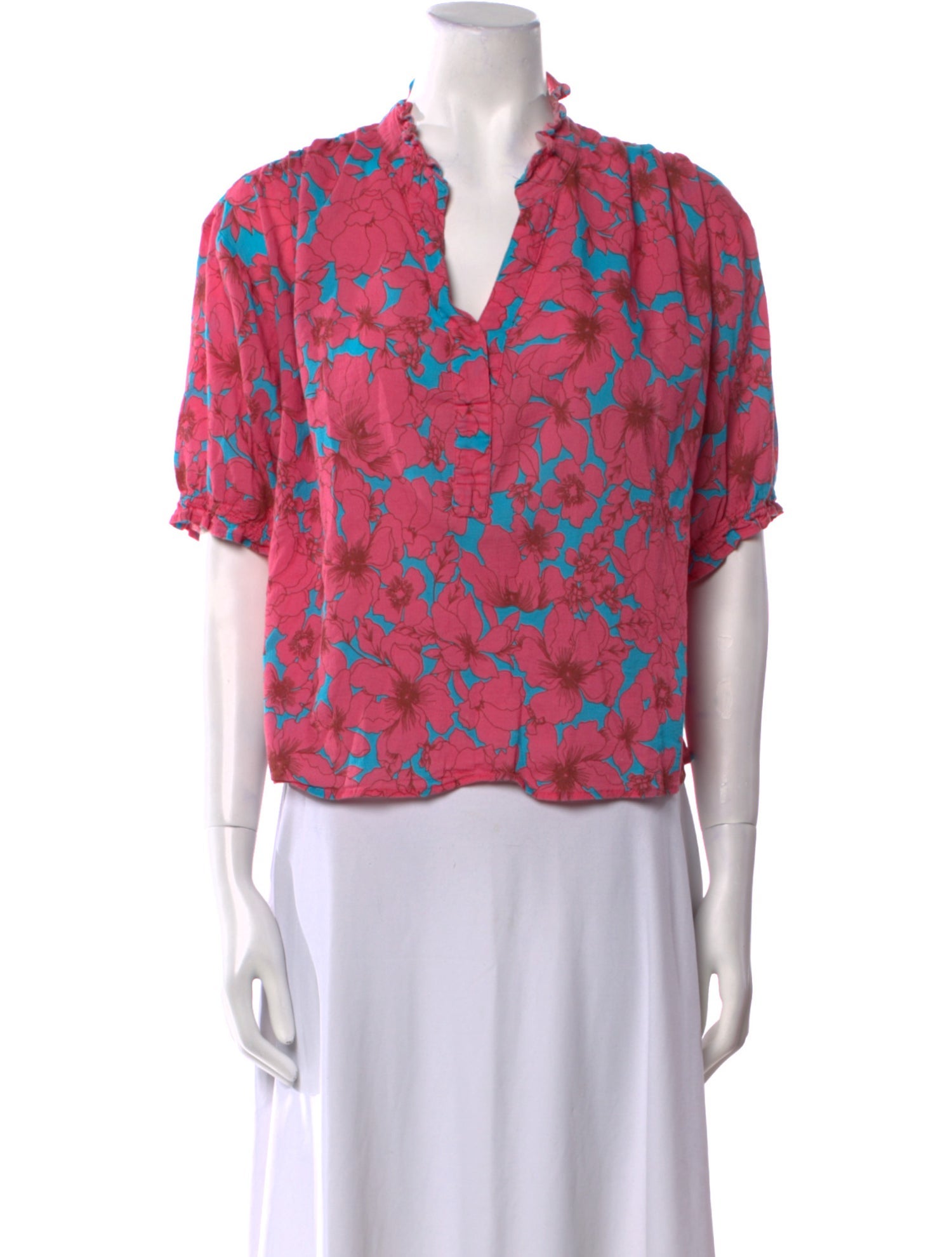 Xirena Floral Print V-Neck Blouse