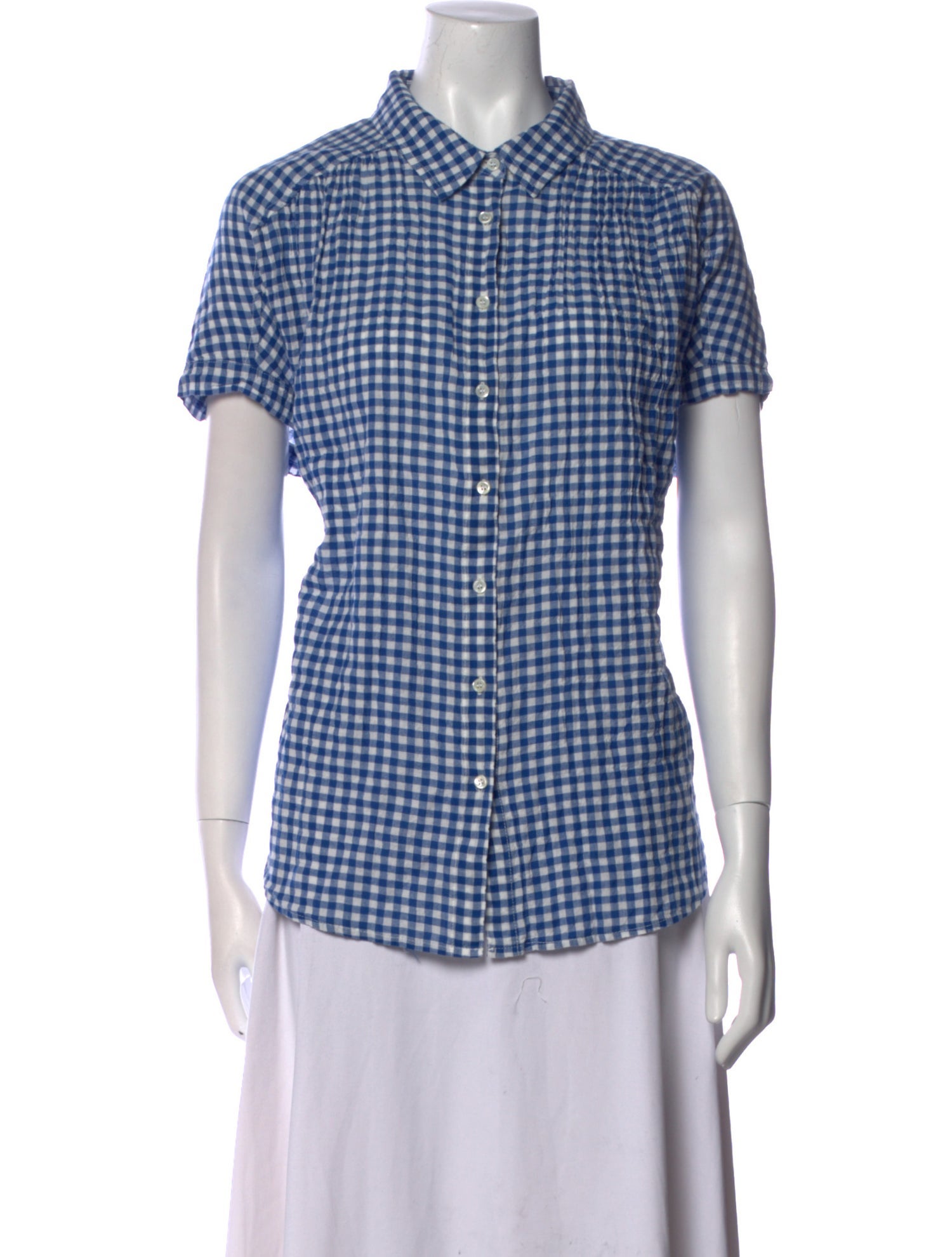 Xirena Plaid Print Short Sleeve Button-Up Top w/ Tags