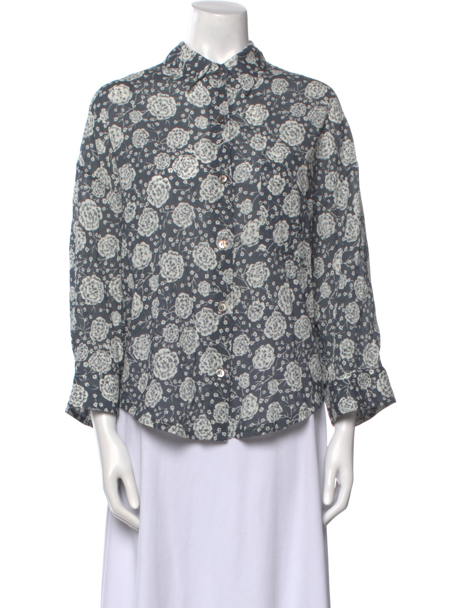 Xirena Floral Print Mock Neck Blouse