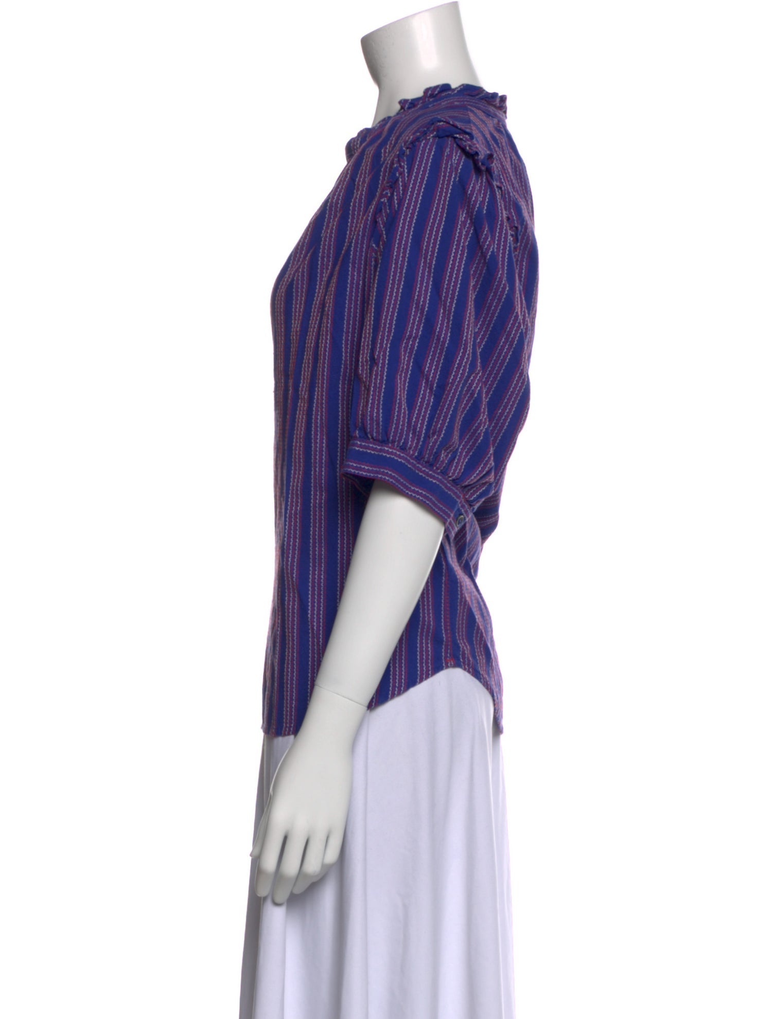 Xirena Striped V-Neck Blouse