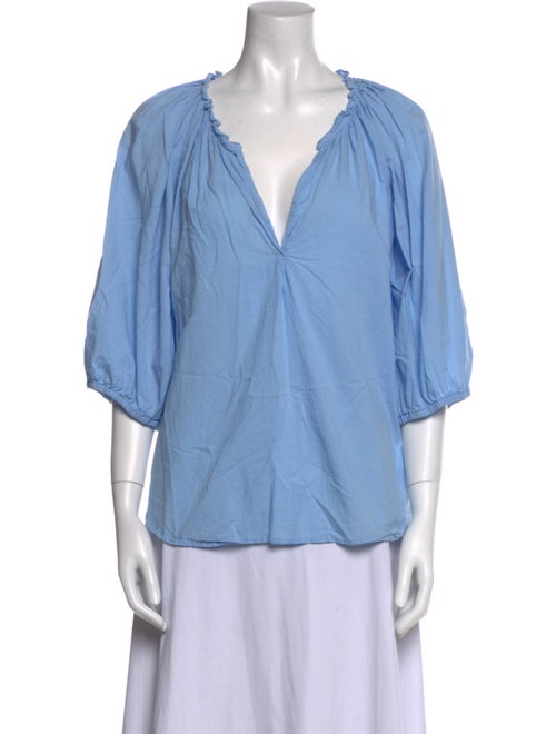 Xirena V-Neck Three-Quarter Sleeve Blouse