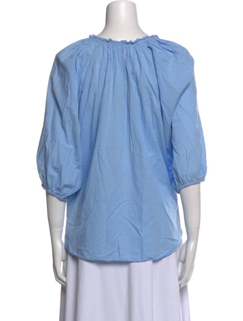 Xirena V-Neck Three-Quarter Sleeve Blouse
