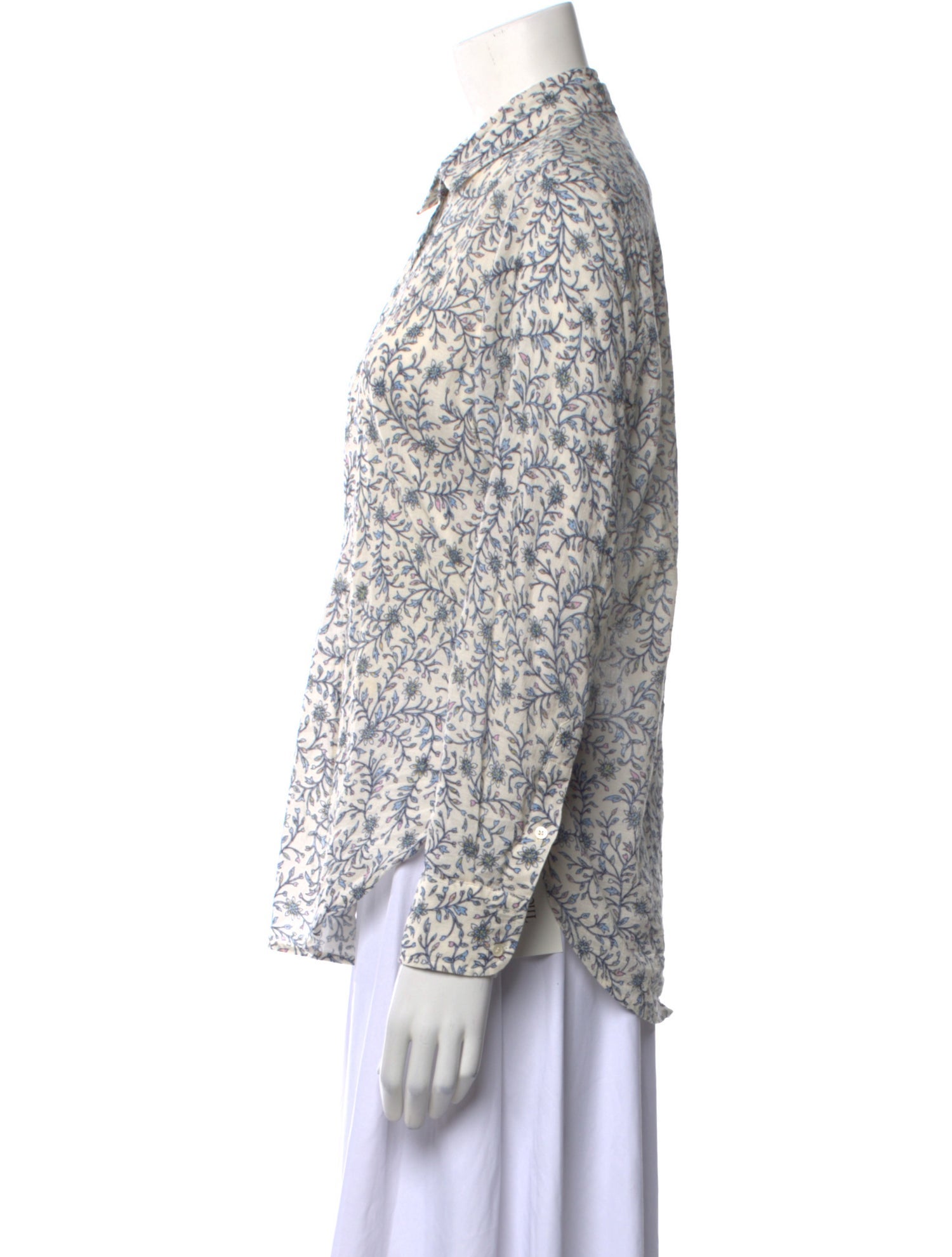 Xirena Floral Print Long Sleeve Button-Up Top