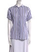 Xirena Striped Short Sleeve Button-Up Top