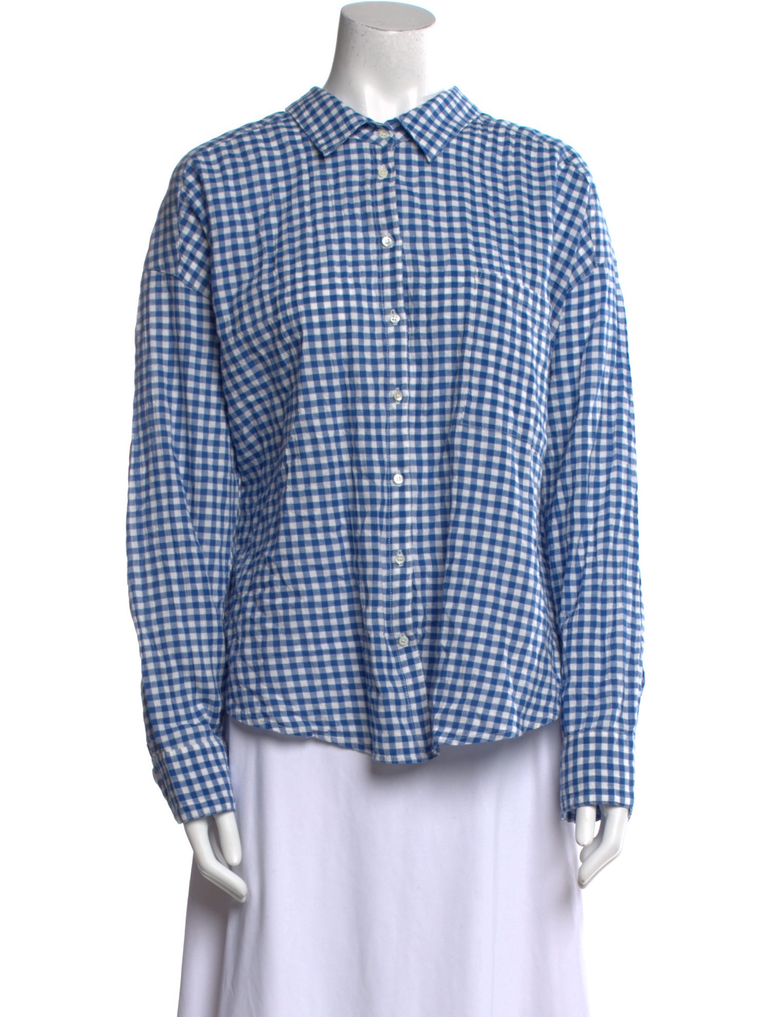 Xirena Plaid Print Long Sleeve Button-Up Top