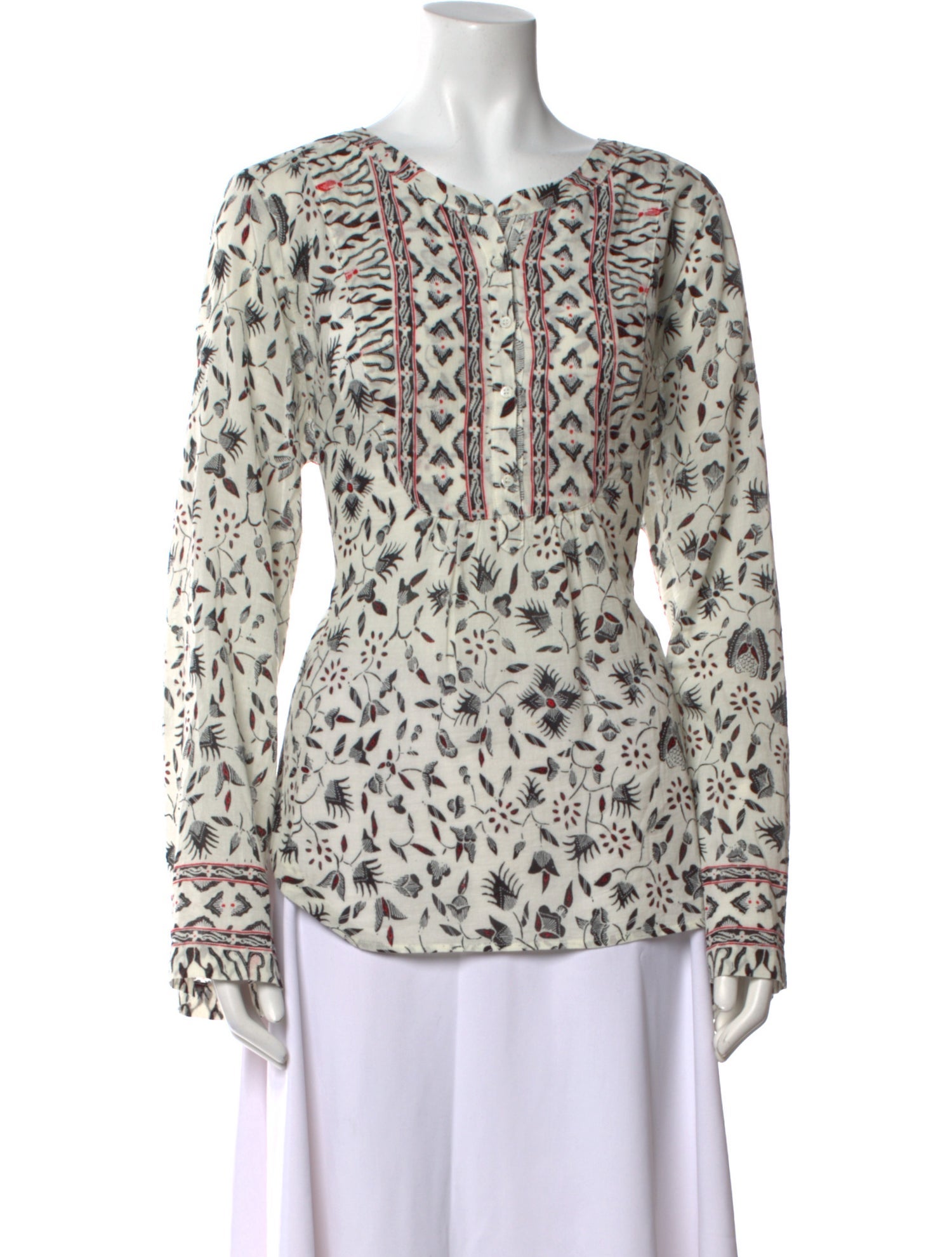 Xirena Printed Scoop Neck Blouse