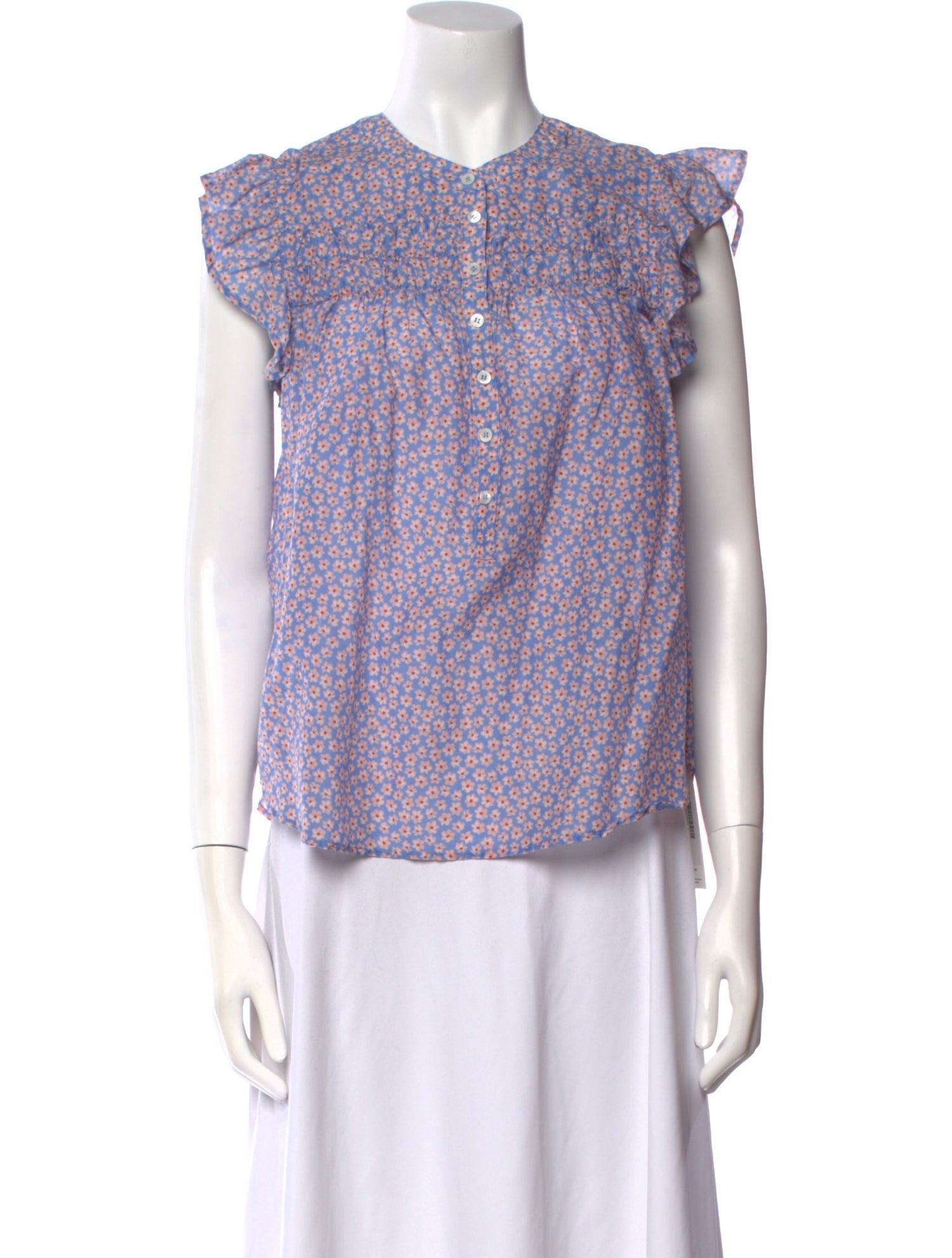 Xirena Floral Print Crew Neck Blouse