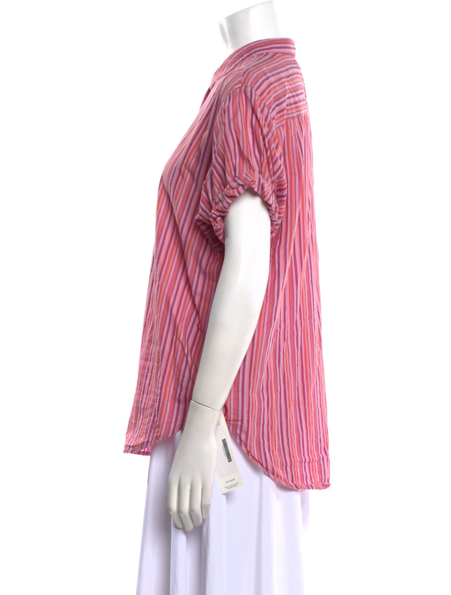 Xirena Striped Short Sleeve Button-Up Top