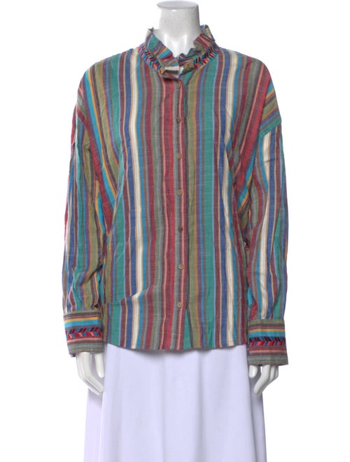 Xirena Striped Long Sleeve Button-Up Top