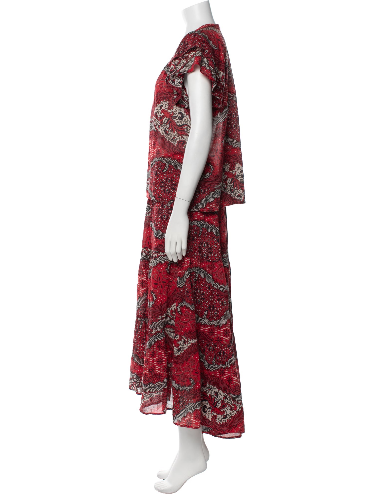 Xirena Printed Ruffle Embellishment Skirt Set