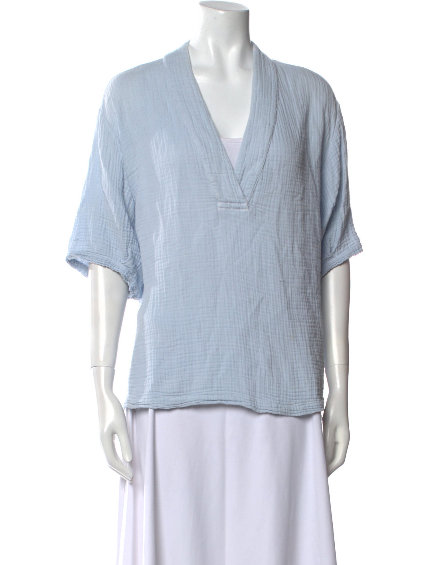 Xirena V-Neck Short Sleeve Blouse