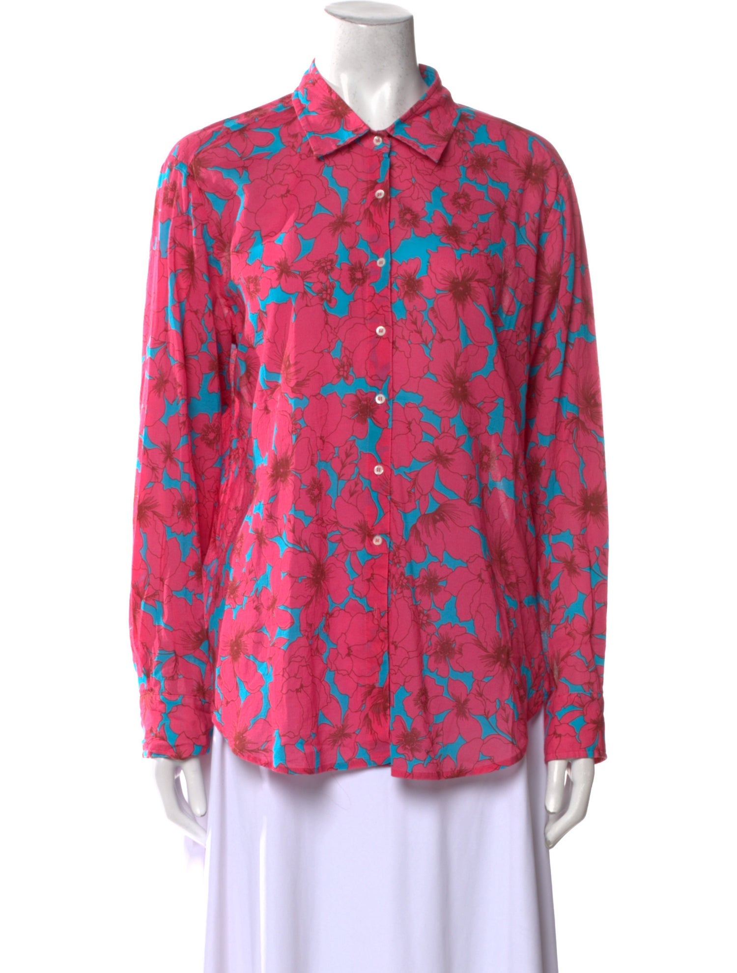 Xirena Floral Print Long Sleeve Button-Up Top
