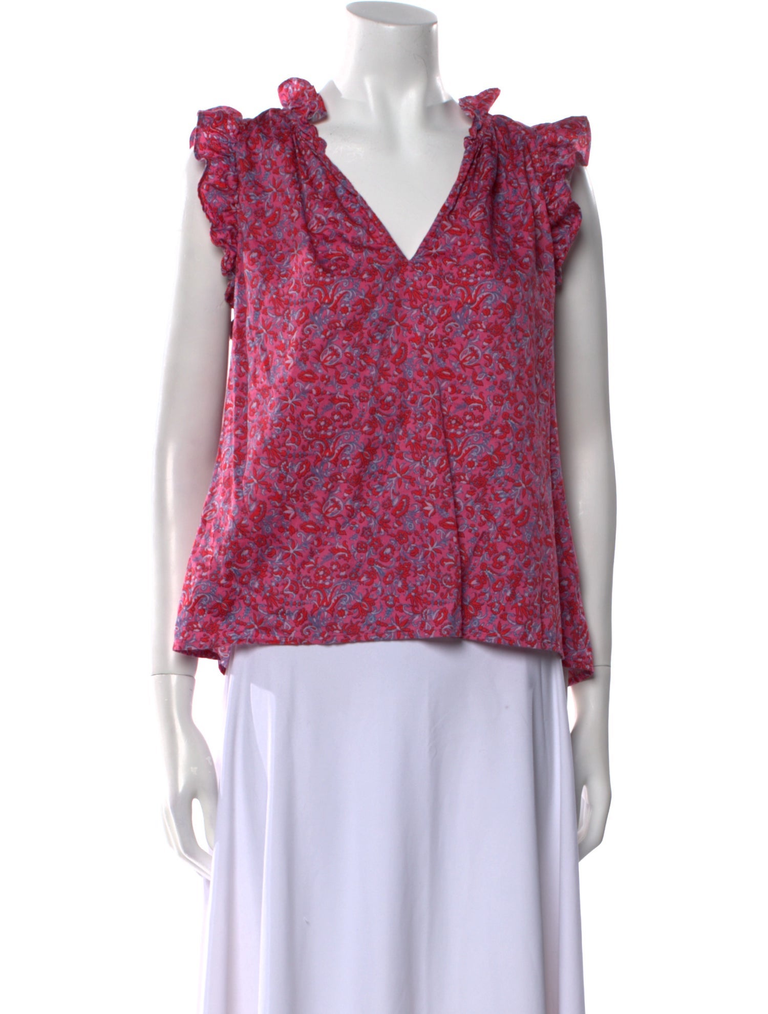 Xirena Floral Print V-Neck Blouse