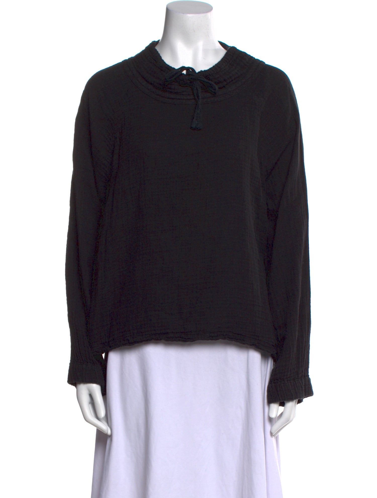 Xirena Tie Neck Long Sleeve Sweatshirt