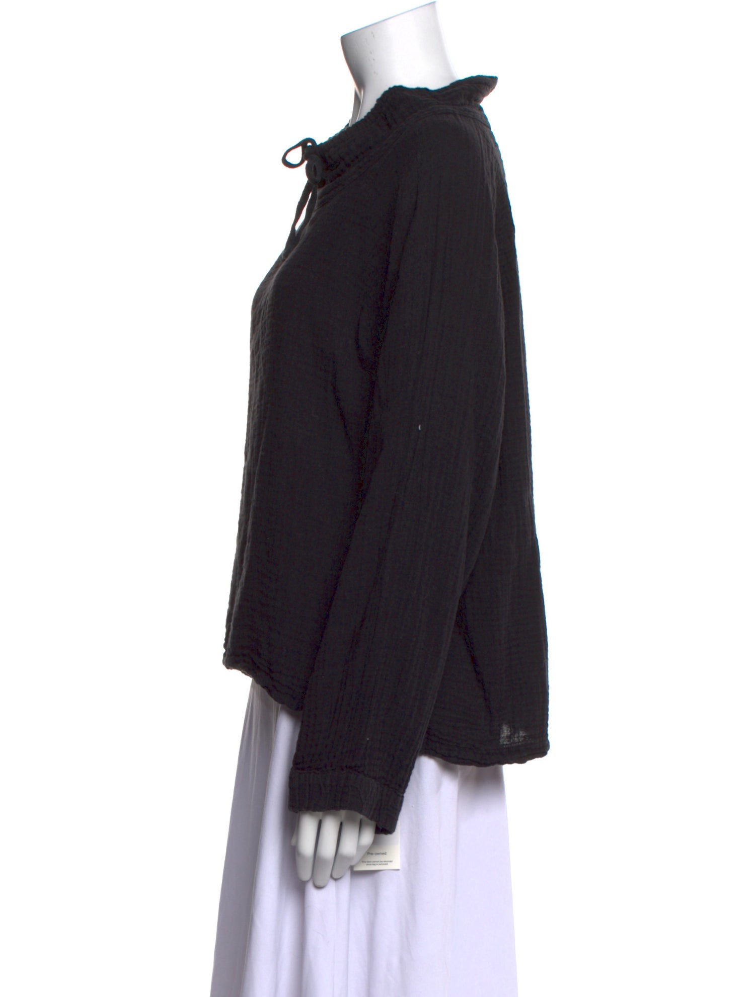 Xirena Tie Neck Long Sleeve Sweatshirt