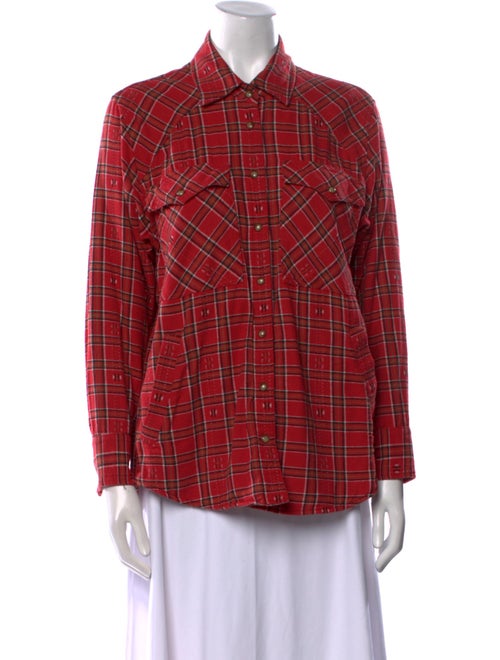 Xirena Plaid Print Long Sleeve Button-Up Top