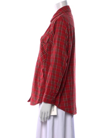 Xirena Plaid Print Long Sleeve Button-Up Top