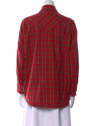 Xirena Plaid Print Long Sleeve Button-Up Top
