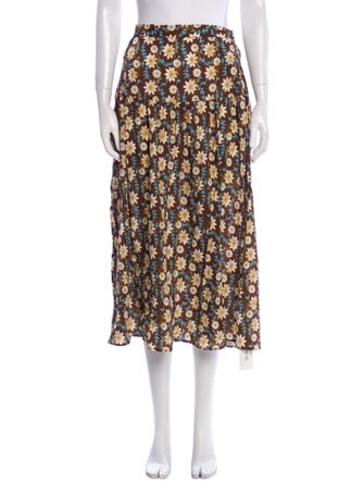 Xirena Floral Print Midi Length Skirt