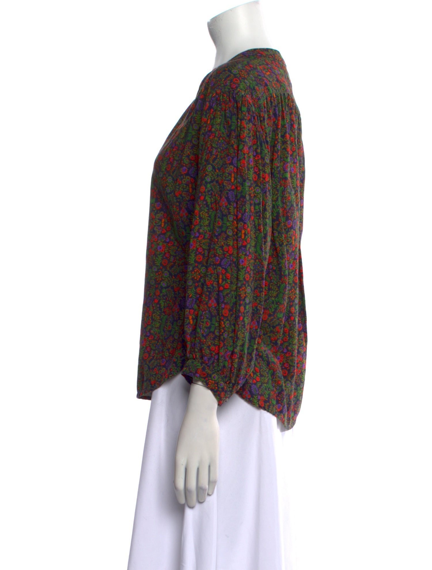 Xirena Floral Print Crew Neck Blouse