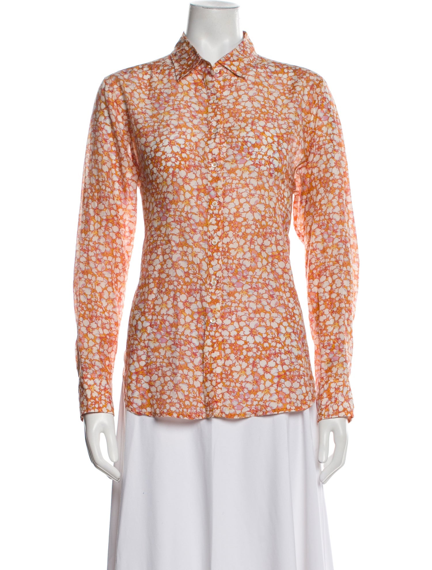 Xirena Floral Print Long Sleeve Button-Up Top