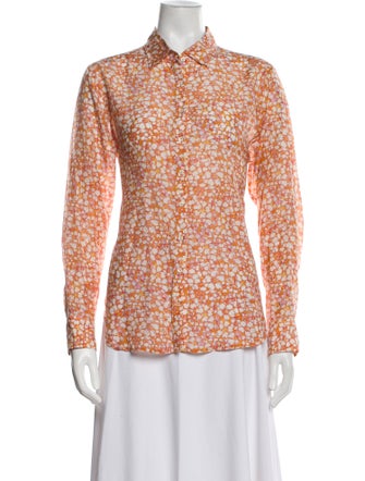 Xirena Floral Print Long Sleeve Button-Up Top