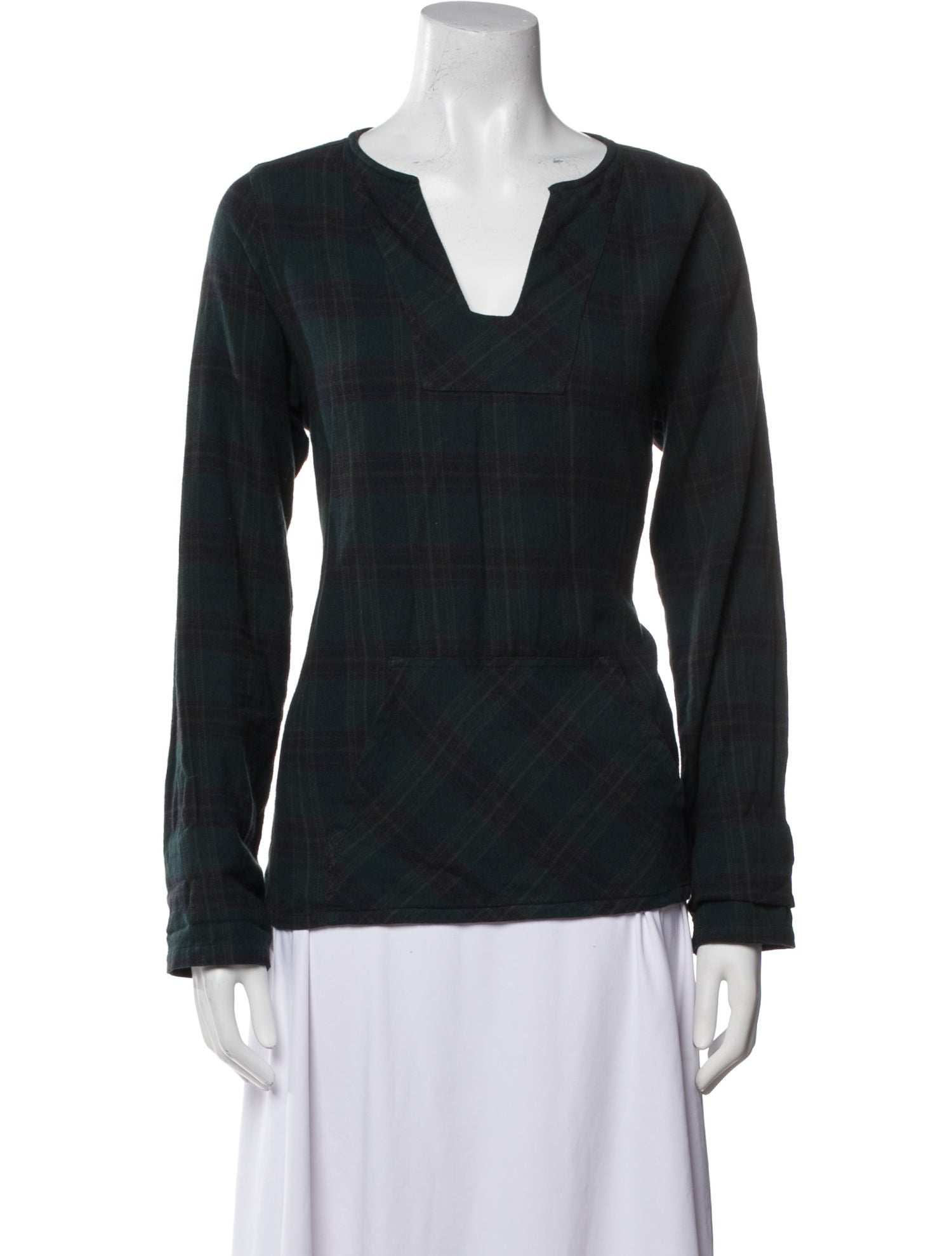 Xirena Plaid Print V-Neck Sweater