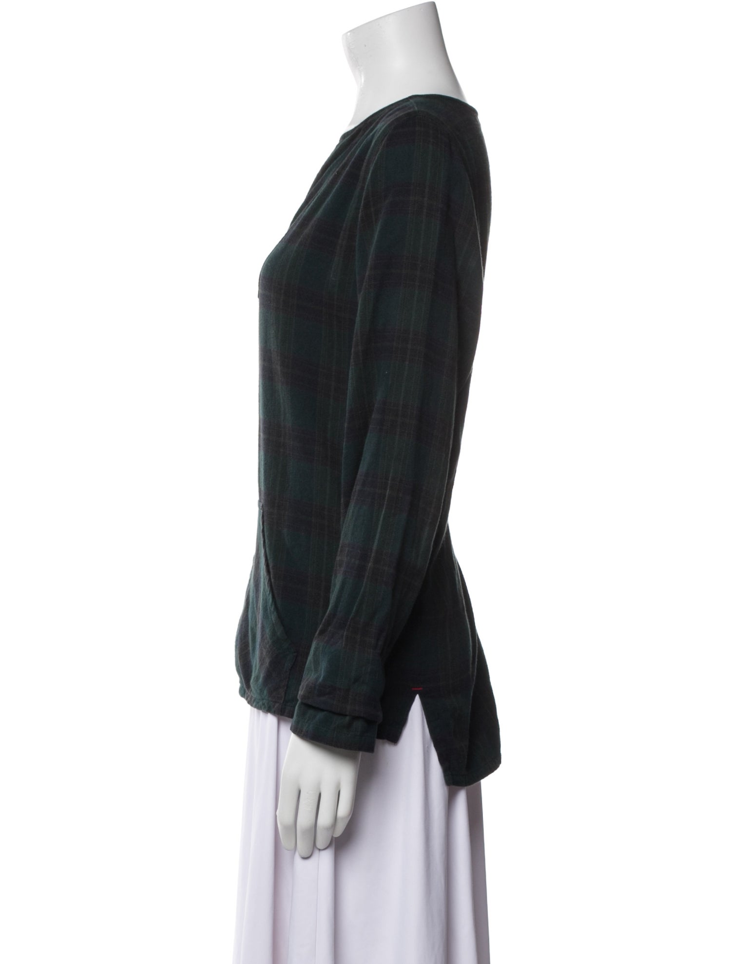 Xirena Plaid Print V-Neck Sweater