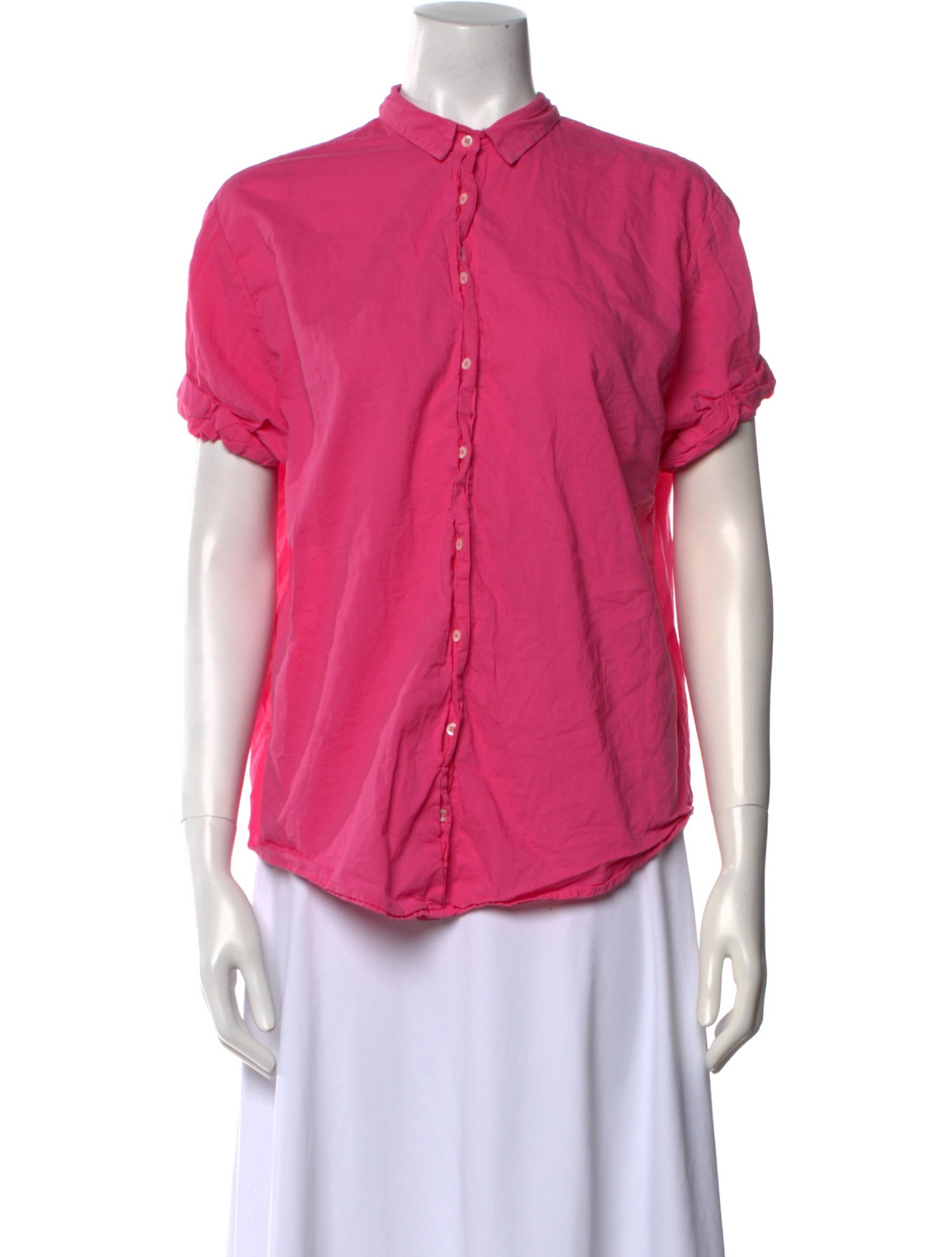 Xirena Mock Neck Short Sleeve Button-Up Top