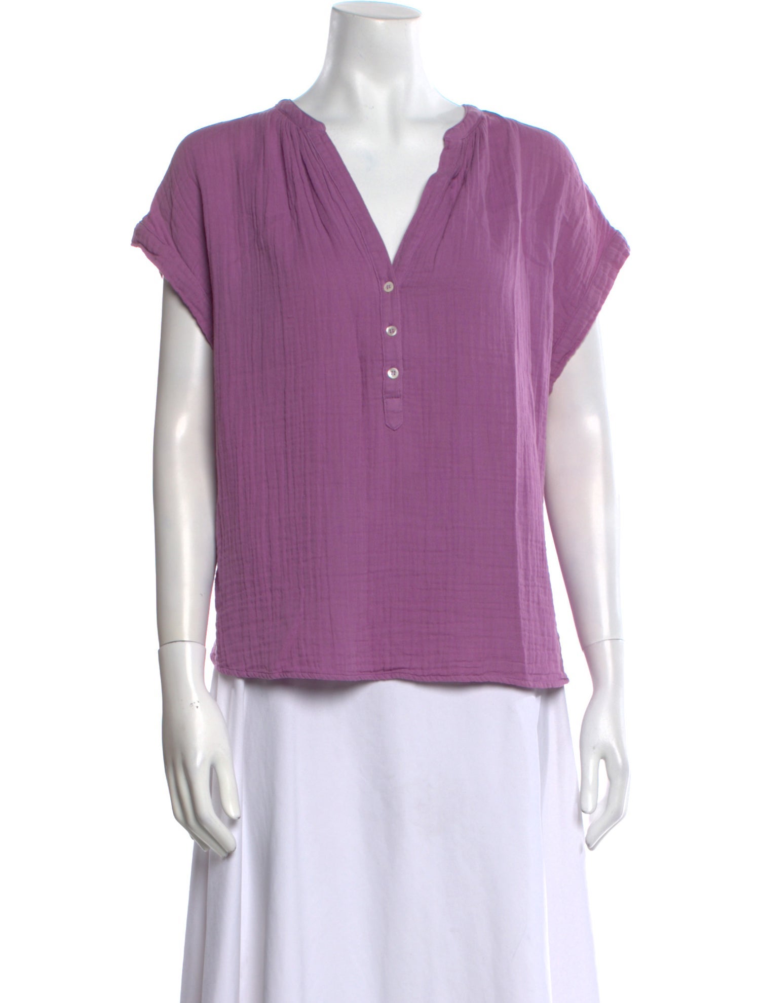 Xirena V-Neck Short Sleeve Blouse