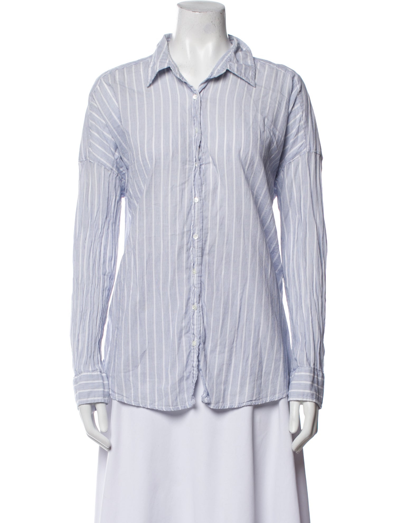 Xirena Striped Long Sleeve Button-Up Top