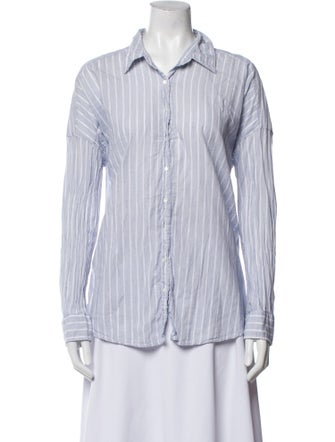Xirena Striped Long Sleeve Button-Up Top