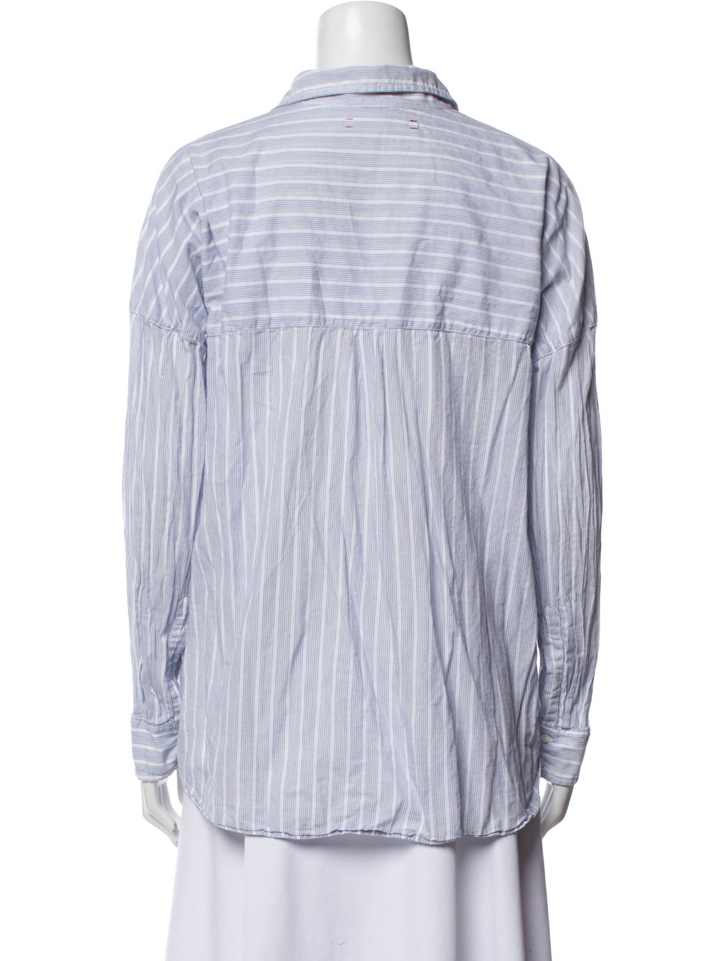Xirena Striped Long Sleeve Button-Up Top