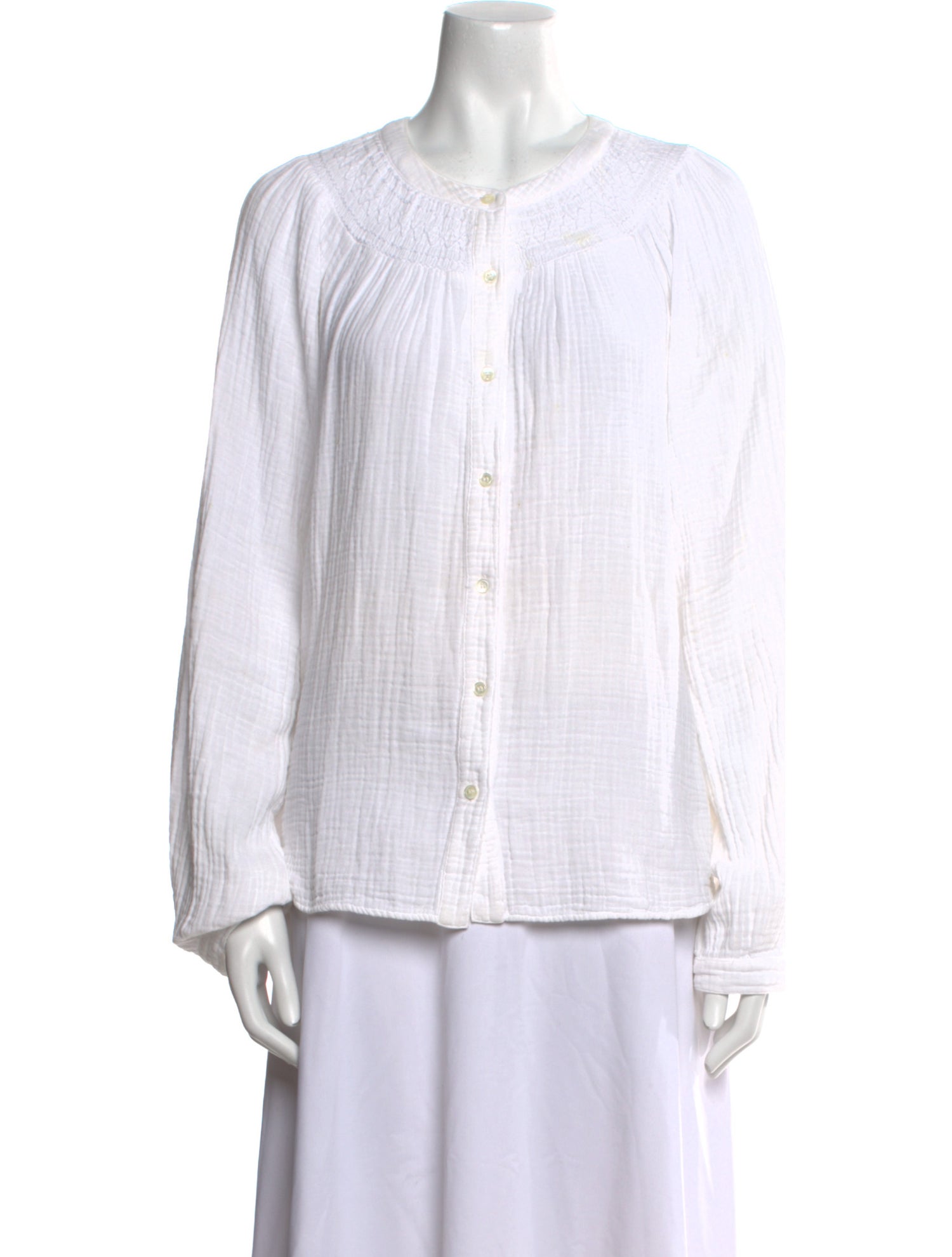 Xirena Striped Crew Neck Button-Up Top